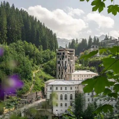 The Urban Nature Hotel Bad Gastein, set in a forest.