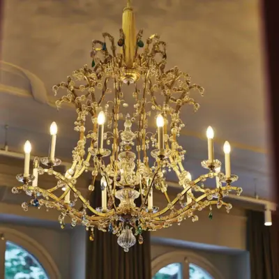 Chandelier Bad Gastein A chandelier hangs from the ceiling.