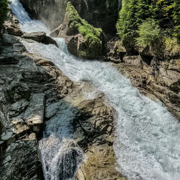 A river flowing through a rocky gorge.