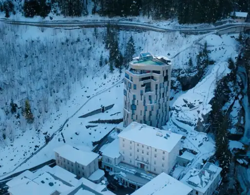 Bad Gastein during winter Building covered in snow during winter.